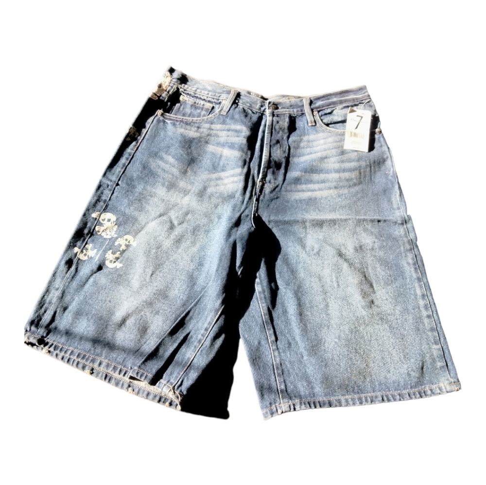 7 For All Mankind Jean Skull Shorts sz L